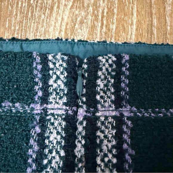 LOFT Boucle Plaid Tartan Tweed A-Line Mini Skirt Women’s 18 Preppy Lined Pockets - Picture 6 of 10